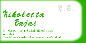 nikoletta bajai business card